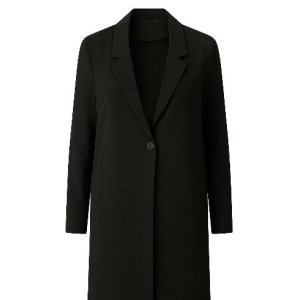 SANI BLU Damen Longblazer 9020‑10 – Eleganter Longblazer in Schwarz 36