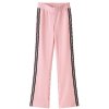 SANI BLU Damen Jerseyhose 9011 – Wide Leg Jersey Pants in Rosa mit Kontraststreifen 36
