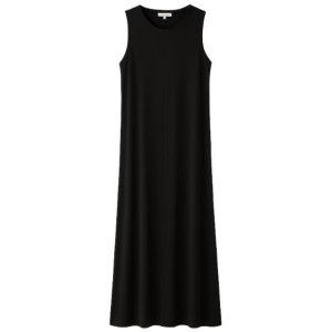 SANI BLU Damen Kleid 9100 – Ärmelloses Jersey‑Maxikleid in Schwarz 36