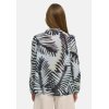 CATNOIR Damen Bluse 262‑2684‑2 – Leichte Cotton‑Voile Bluse mit Palm‑Print in Blau/Schwarz 38