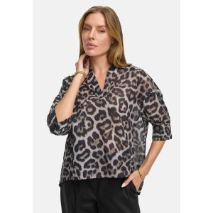 CATNOIR Damen Bluse 262‑2773‑2 – Leichte Cotton‑Voile Bluse im Leo‑Print 40