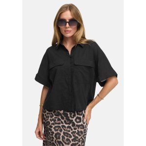 CATNOIR Damen Bluse 262‑2903‑1 – Kurzarm Cotton‑Voile Bluse in Schwarz