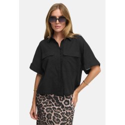 CATNOIR Damen Bluse 262‑2903‑1 – Kurzarm Cotton‑Voile Bluse in Schwarz 38