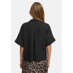 CATNOIR Damen Bluse 262‑2903‑1 – Kurzarm Cotton‑Voile Bluse in Schwarz 40