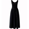 MISS LAGOTTE Damen Kleid 97018 – Ärmelloses Maxikleid mit Bindegürtel in Schwarz