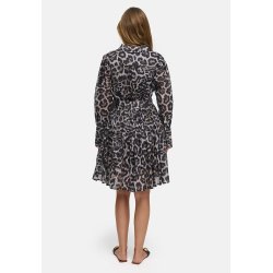 CATNOIR Damen Kleid 262‑3062‑2 – Leichtes Cotton‑Voile Kleid im Leo‑Print mit Gürtel