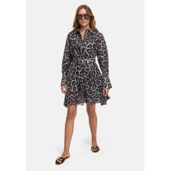 CATNOIR Damen Kleid 262‑3062‑2 – Leichtes Cotton‑Voile Kleid im Leo‑Print mit Gürtel 40