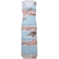SPORTALM Damen Maxikleid 550302 – Sommerkleid mit Palmen- & Surfboard-Print