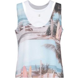 SPORTALM Damen Top 2-teilig 250370 – Ärmelloses Mesh-Sommertop mit Surfboard-Print 40