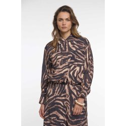 RINO & PELLE Damen Bluse Auda.7002621 – Langarmbluse im Brown‑Zebra Print 38