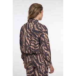 RINO & PELLE Damen Bluse Auda.7002621 – Langarmbluse im Brown‑Zebra Print 42