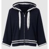 SANI BLU Damen Kapuzen‑Sweatjacke 9037 – Navy Zip‑Hoodie im Maritim‑Look mit Kontraststreifen