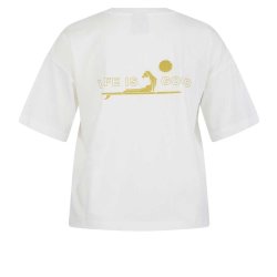 SPORTALM Damen T-Shirt 250329  – Ecru Baumwoll-Shirt mit Frontprint 36