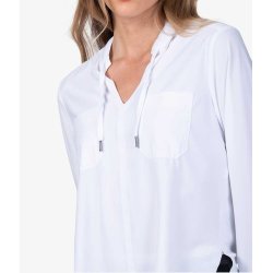 SPORTALM Damen Bluse 500293 – Edle Langarm-Bluse mit Kordeldetails in Weiß 42