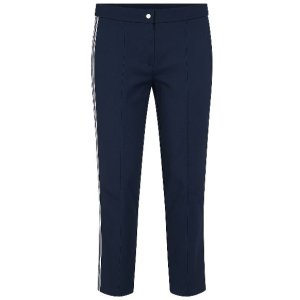 SANI BLU Damen Hose 9048 – Stretchhose mit Seitenstreifen in Marine 40