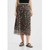 FRIEDA & FREDDIES Damen Rock 2614033 – Plissee-Midirock im Leo-Print