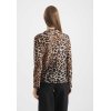 FRIEDA&FREDDIES Damen Longsleeve 261231 – Transparentes Mesh-Longsleeve mit Leopardenprint