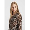 FRIEDA&FREDDIES Damen Longsleeve 261231 – Transparentes Mesh-Longsleeve mit Leopardenprint 42
