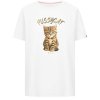 FRIEDA & FREDDIES Damen T‑Shirt 261236 – Weißes Shirt mit „Pussycat“-Print