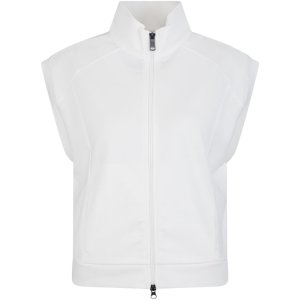 SPORTALM Damen Weste 200222 – Weiße ärmellose Zip-Weste mit Rückenprint 36