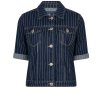 RED BUTTON Damen Jacke SRB4835 – Short Sleeve Denim Jacket mit Pinstripe L