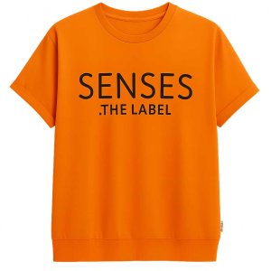 SENSES The Label T‑Shirt SE2503‑3257‑31 – Logo‑Print Shirt in kräftigem Orange