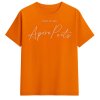 SENSES The Label T‑Shirt SE2503‑3260‑21 – „Apéro Poets“ Printshirt in kräftigem Orange