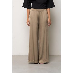 KAOS Palazzo Hose SPJAR001 – Weit geschnittene Viskose‑Hose in Wüstenbraun