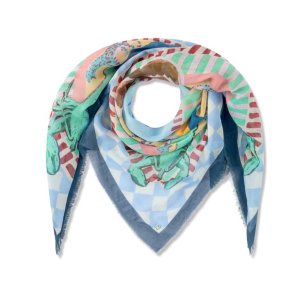 CODELLO Tuch 61T0008-BLU1 – Bunt gemustertes Tuch 120×120 cm