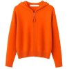 ABSOLUT CASHMERE AF3Q000WSC – Orange Hoody Jacke aus Cashmere S