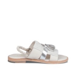 CRICKIT Oceane 00769982 ROJA – Leder‑Sandale in Weiß mit Quasten & Fransen‑Detail