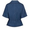 RED BUTTON Damen Bluse SRB4963 Drew – Kurzarm‑Denimbluse mit Tunnelzug