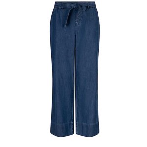 RED BUTTON Damenhose SRB4925 Conny – Palazzo Denim in Rinse‑Waschung mit Bindegürtel