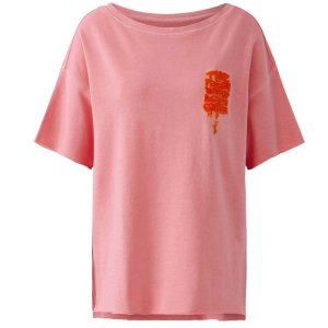 MISS LAGOTTE T‑Shirt 0097077‑3326 – Pinkes Statement‑Shirt mit Brush‑Print