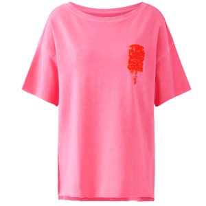 MISS LAGOTTE T‑Shirt 0097077‑3326 – Pinkes Statement‑Shirt mit Brush‑Print 34