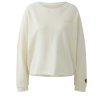 MISS LAGOTTE Sweatshirt 0097076‑1088 – Whitecup „Prosecco“ Print & Orange‑Stickerei