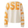 MISS LAGOTTE Sweatshirt 0097076‑1088 – Whitecup „Prosecco“ Print & Orange‑Stickerei