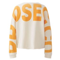 MISS LAGOTTE Sweatshirt 0097076‑1088 – Whitecup „Prosecco“ Print & Orange‑Stickerei 38