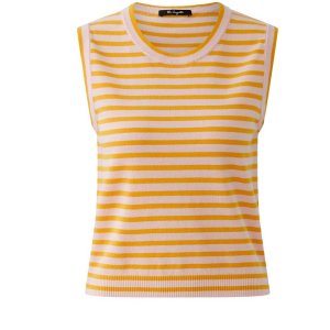 MISS LAGOTTE Top 0097616‑0302 – Orange‑Rosa gestreiftes Stricktop 42