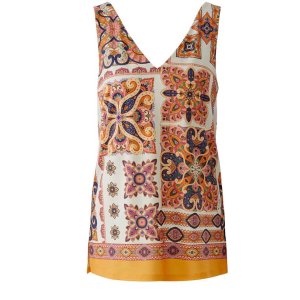 MISS LAGOTTE Top 0097069‑0102 – Paisley V‑Neck Top Multicolor