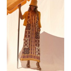 MISS LAGOTTE Kleid 0097005‑0102 – Maxikleid mit Paisley‑Patchprint & V‑Ausschnitt 40
