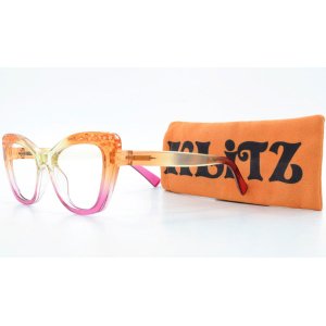 AUGENSTOLZ Lesehilfe Klitz Partid – Trendige Leserbrille im Farbverlauf Orange–Pink