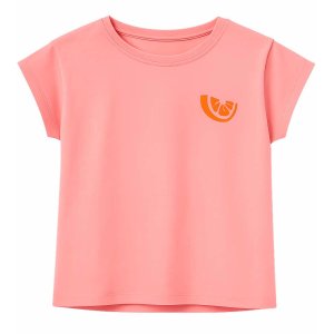MISS LAGOTTE T‑Shirt 0097035‑2632 – Pinkes Sommer‑Shirt mit Orangen‑Brustmotiv & großem Rückenprint