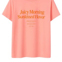 MISS LAGOTTE T‑Shirt 0097035‑2632 – Pinkes Sommer‑Shirt mit Orangen‑Brustmotiv & großem Rückenprint 42