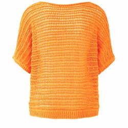 MISS LAGOTTE Pullover 0097057‑2728 – Grob gehäkelter Strickpullover in leuchtendem Orange 36
