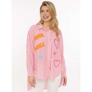 ZWILLINGSHERZ Oversize Bluse 2024AAW_022 – Baumwollbluse „Streifen & Rock and Roll“