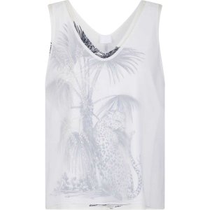 SPORTALM Damen Top 250359 – Bedrucktes V-Neck Top in Weiß