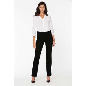 NYDJ Damen Jeans MNBB8809 Ellison High Rise Straight – Straight-Leg Jeans in Schwarz