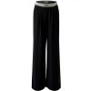 MISS LAGOTTE Damen Hose 96991 – Schwarze Wide Leg Jersey Hose mit LOVE-Bund