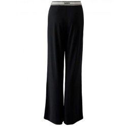 MISS LAGOTTE Damen Hose 96991 – Schwarze Wide Leg Jersey Hose mit LOVE-Bund 38